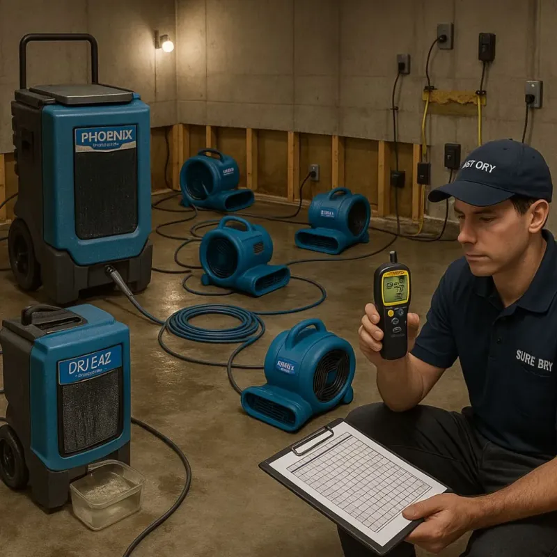 Structural Drying and Dehumidification process in Imlay City, MI
